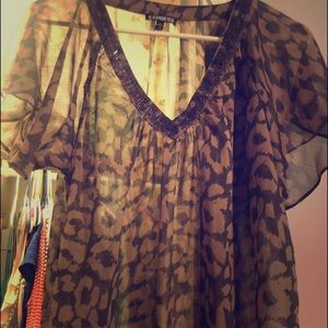 Express Blouse with Sequin Neck Detail